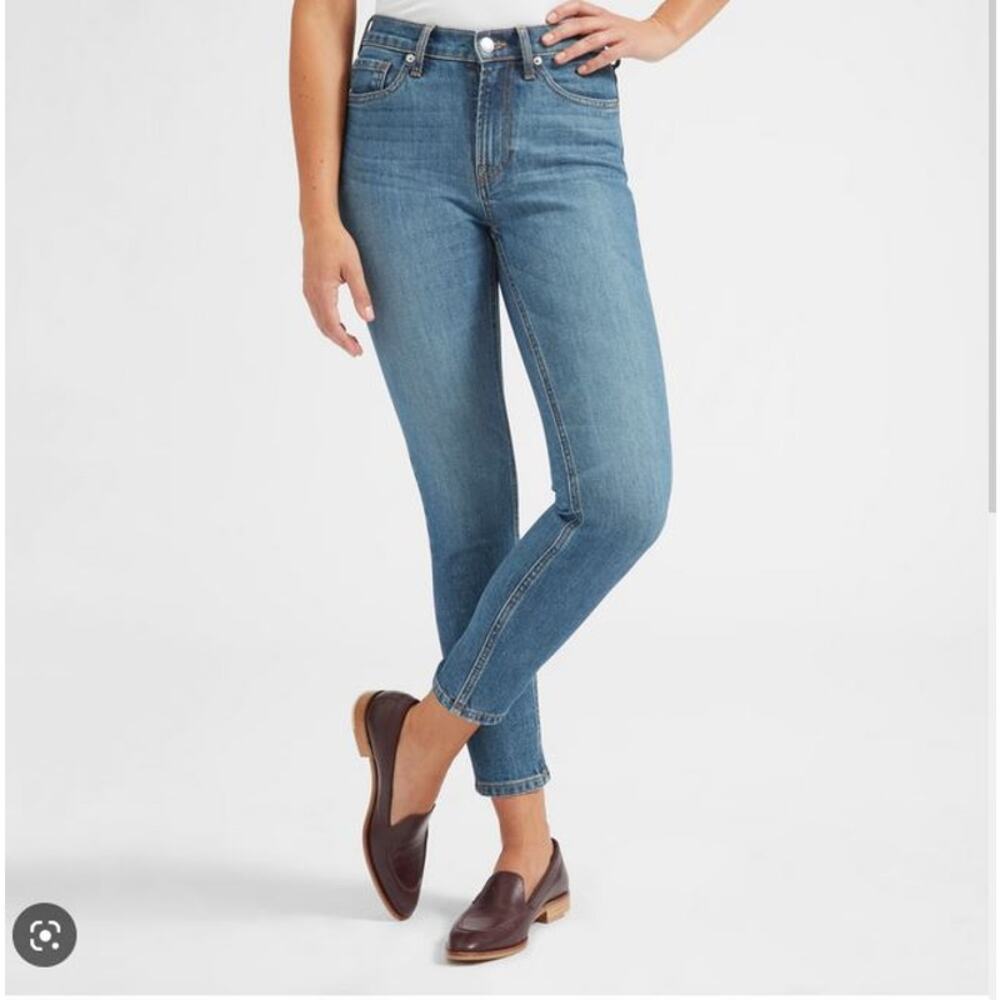 Everlane women's‎ blue high rise skinny ankle jeans (26)